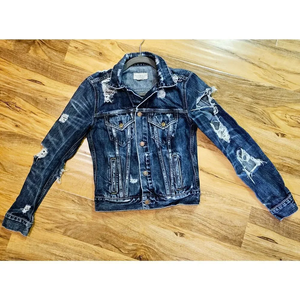 Denim and Supply Ralph Lauren Vintage Truckers‎ XS jean Jacket. Heavy distressed